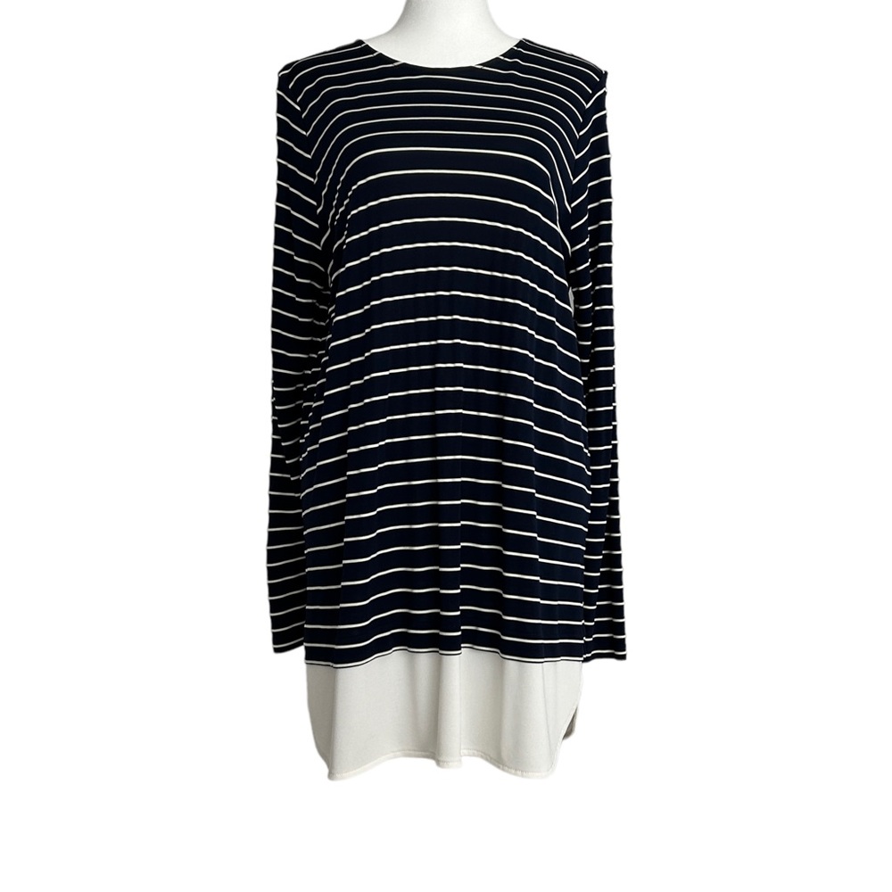 Lauren Ralph Lauren Striped Long Sleeve Pullover Tunic Top (1X)